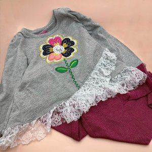2T Mixed Brand Flower Outfit